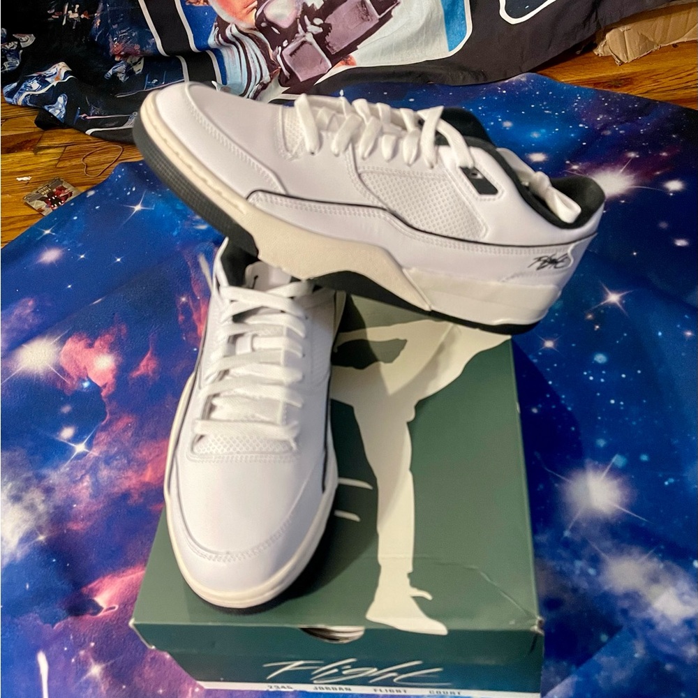 Classic White Jordan “Flights” Sneakers